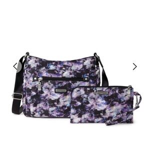 Baggallini Purple Floral Crossbody Bag Set